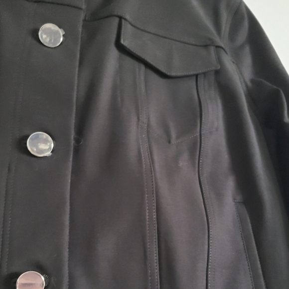 Theory Cropped Denim Jacket, Size Large, Black, NWT - Picture 8 of 14